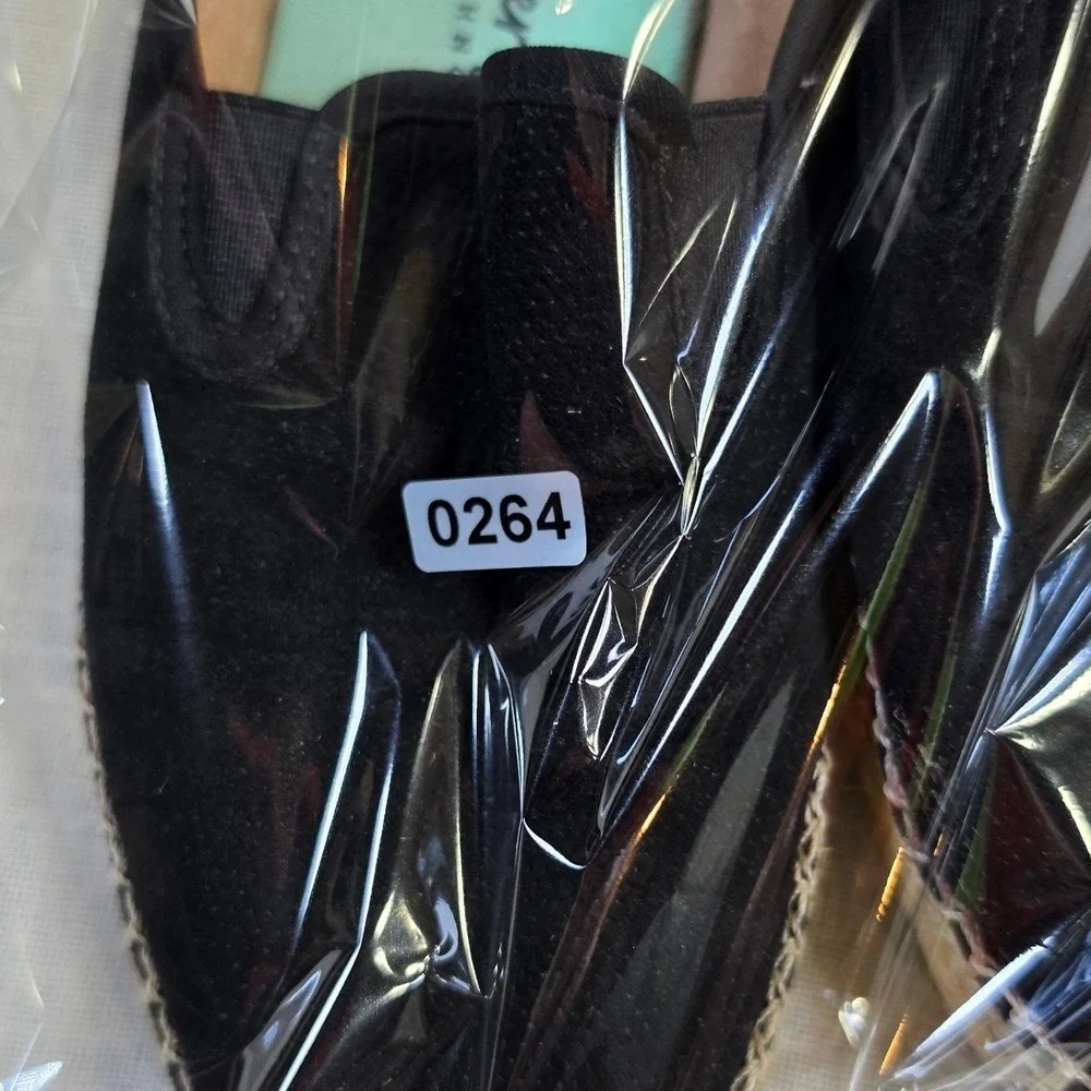 Dr. Scholls Be Energized Black Suede Espadrille Slip On Platform Flats 0264